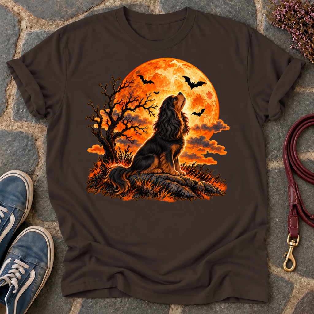 Halloween Moon Black & Tan T-Shirt