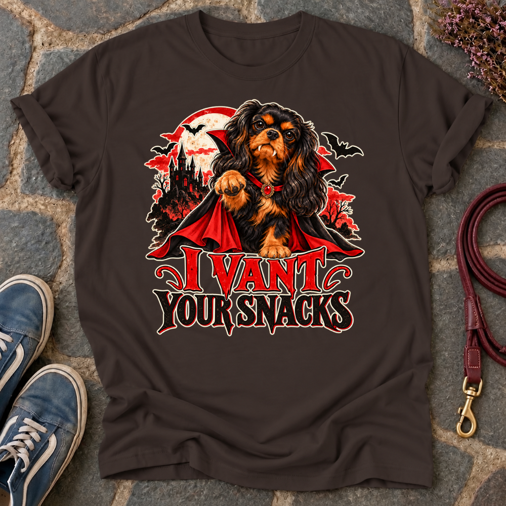 I Vant Your Snacks Black & Tan T-Shirt